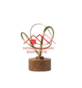 Escultura de Hoja de Palmera de Aluminio con Acabado Dorado para Decoración de Mesa de Centro en Hogar u Oficina - Product Image 5