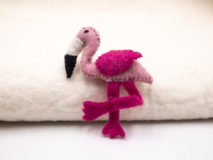 11cm hecho a mano lana puntada fieltro flamenco Cheeky flamenco puntada fieltro ornamento para decoración para niños - Product Image 5