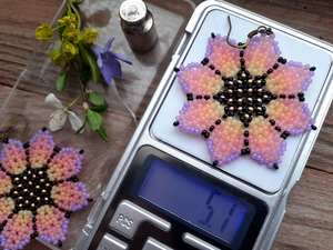 Boho <b>bead</b> earrings with <b>turquoise</b> design andy cascading fringe, unique jewelry gift - Product Image 4