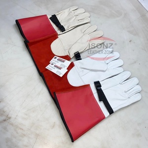 Guantes eléctricos de liniero de cuero genuino con aislamiento de goma exterior Anti-Corte Anti-impacto Antideslizante Función anti-calor - Product Image 4