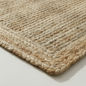 Tapis à tissage plat en jute naturel fait à la main Durable écologique lavable réversible anti-bactéries pile moyenne pour les salles à manger de vie - Product Image 1