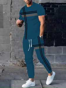 Survêtement de haute qualité, nouveau style, personnalisé, coupe régulière, 100% coton, survêtement d'été pour hommes, logo personnalisé, vêtements décontractés - Product Image 3