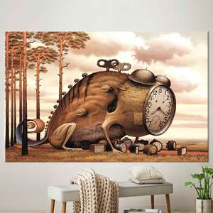 Obra de arte impresa en lienzo: póster de reloj abstracto contemporáneo, 1P: estampado sobre lienzo - Product Image 1