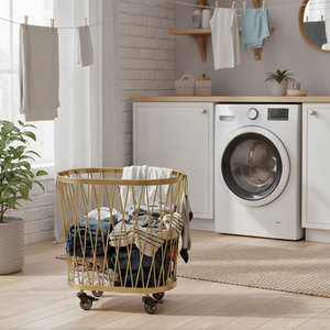 Organizador de Ropa Resistente para Baño - Cesto de Lavandería Portátil (PP y Tela) - Product Image 2