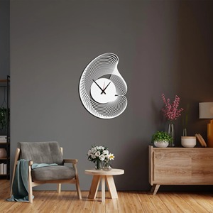 Hermoso reloj único de Metal negro, diseño minimalista moderno, perfecto para sala de estar, dormitorio, oficina y decoración de pasillo - Product Image 2