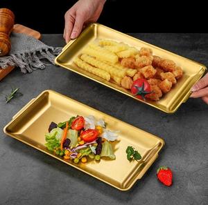 Plateau de service en métal de luxe, plateau décoratif en acier inoxydable poli pour la maison, la cuisine, la vaisselle - Product Image 6