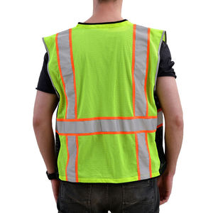 Reflective safety vest with <b>ID</b> <b>holder</b> and tool pockets - Product Image 2