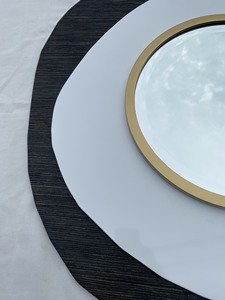 Miroir décoratif style industriel en faux cuir shagreen, finition brossée de qualité commerciale pour usage domestique et commercial - Product Image 6