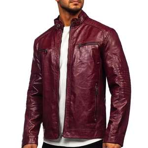 Manteau en cuir de moto en détresse de haute qualité, veste en cuir de vachette véritable pour hommes - Product Image 5