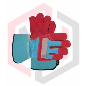 ถุงมือทำงานหนังวัวแยกป้องกันความร้อนถุงมือนิรภัยสำหรับทำงานป้องกันมือปรับแต่งได้ - Product Image 5