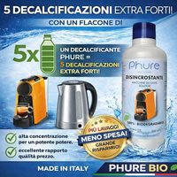 Décalcaissant liquide biodégradable Phure Eco-Friendly 500ml pour machines à café et bouilloires avec élimination de la calcaire