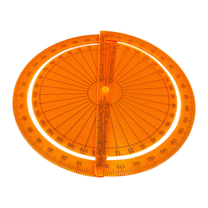 2-mảnh lồng vào nhau trong suốt màu Cam 10cm nhựa 180/360 độ Math thước đo - Product Image 3