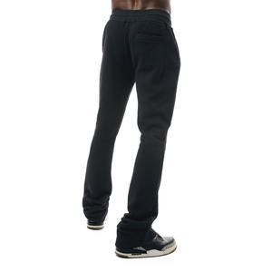 กางเกงวอร์มทรงขาบานสีเทาชาร์โคลคุณภาพสูงสำหรับผู้ชาย สไตล์ลำลอง ผ้าฟลีซ 290 GSM เอวกลาง น้ำหนักปานกลาง ทรงสลิมแบบซ้อนทับ - Product Image 3