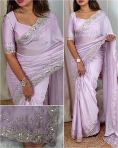 Sari de seda Rangoli de cristal para niñas, colección de bodas étnicas indias, venta de sari a precios mayoristas, novedad