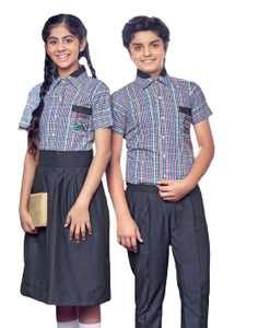 ออกแบบชุดนักเรียนมัธยมปลายแบบกำหนดเอง พร้อมรูปภาพ ชุดนักเรียนแขนสั้นสีกากีสำหรับเด็กชายและเด็กหญิง - Product Image 6