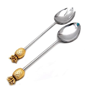 Cuchara y tenedor de ensalada de latón de alta calidad para cena Juego de cucharas de latón Cuchara de acero con espejo Producto más vendido y tamaño mediano - Product Image 3