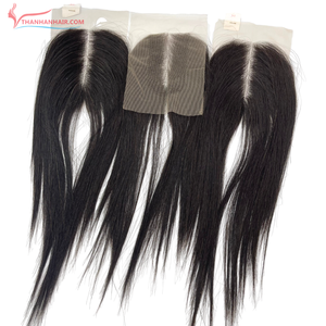 Meilleure qualité dentelle transparente 2x4 2x6 dentelle fermeture vietnamienne cheveux humains noir naturel fermeture droite Extensions de cheveux - Product Image 1