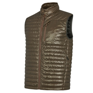 Chaleco con capucha personalizado para hombre al por mayor Otoño Invierno sin mangas con cremallera bolsillo nailon brillante chaleco con capucha parques chaleco Parkas chaleco - Product Image 5