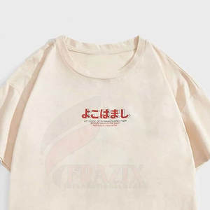 Camisa de hombro caído con estampado de color sólido de último diseño Material de algodón 100% duradero y de secado rápido - Product Image 4