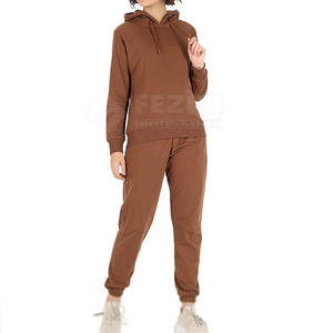 Conjunto Deportivo de Invierno para Mujer con Logotipo Personalizado, 100% Algodón, Venta al Por Mayor, Marca Privada, Sudadera con Capucha y Pantalones de Jogging, 2 Piezas - Product Image 1