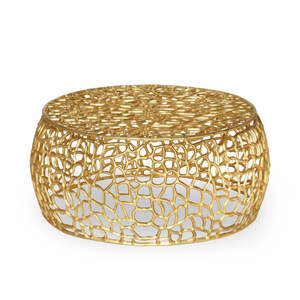 Livraison gratuite aux États-Unis. Table basse moderne en aluminium doré avec structure métallique pour salon, meubles décoratifs pour la maison - Product Image 1