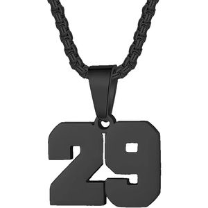 2025 venta al por mayor personalizado baloncesto béisbol fútbol joyería de acero inoxidable colgante número collar deportes collar número - Product Image 2