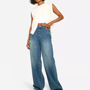 <b>Women</b> Street Style Denim <b>Jeans</b> Wholesale New Trending Hot Sale Custom Logo Supplier Ladies Wear Denim <b>Jeans</b> - Product Image 2