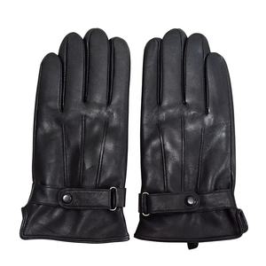 Gants en cuir d'hiver Gants de conduite en cuir de mouton coupe-vent pour hommes Gants de moto en cuir classiques - Product Image 4
