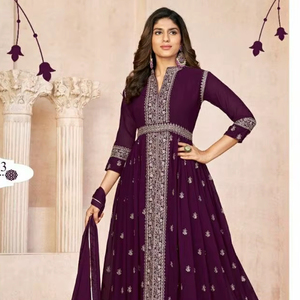 Heavy Fox Georgette Sherwani Winter Wear Suit con Santoon Bottom & Chiffon Dupatta Multi-Thread Bordado Work Salwar Style - Product Image 1