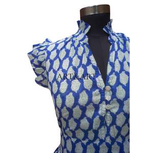 Nouvelle femme col en v printemps été moderne bouton naturel décontracté imprimé fleuri courte robe mi-longue formelle soirée mariage - Product Image 3