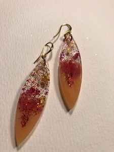 Geometric Trendy <b>Resin</b> <b>Earrings</b>, Handmade Colored Hook & Hoop Charm Jewelry for Christian Weddings & Special Occasions - Product Image 4