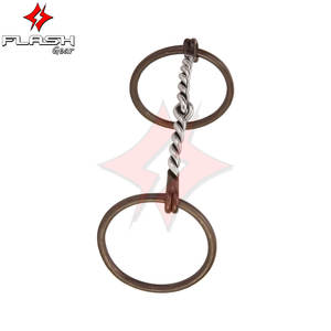 Professionnel 5 pouces torsadé incurvé bouche anneau Snaffle Bit finition antique culotte équestre équitation équipement d'entraînement - Product Image 3