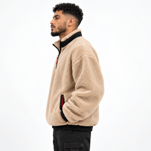 <b>Men</b> Outdoor <b>Sherpa</b> <b>Jacket</b> Features Warm Fleece Construction Roomy Fit And Durable Comfort For Travel Walking & Daily Activities - Product Image 2