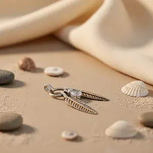 สร้อยคอจี้ขนนกเงินแท้ 925 สำหรับเป็นของขวัญเครื่องประดับสำหรับผู้หญิง - Product Image 2