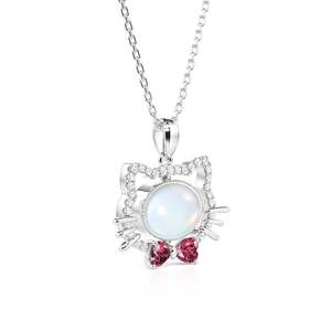 จี้สร้อยคอแมวนำโชคหินมูนสโตนหมุนได้พร้อมรูปภาพสั่งทำ Jeulia Petland - Product Image 4