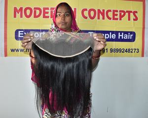 Pas de traitement chimique Faisceau naturel jeunes cheveux vierges cuticule alignée couleur de la meilleure qualité cheveux humains raides bruts du temple indien - Product Image 3