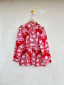 Combinaison de nuit indienne 100% coton à imprimé floral de luxe faite à la main élégante décontractée pour l'été automne printemps promenades matinales - Product Image 4