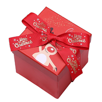 Cajas de regalo navideñas con cierre de cinta de seda para empaque de dulces, cajas de regalo para bodas, cajas rígidas de dos piezas.