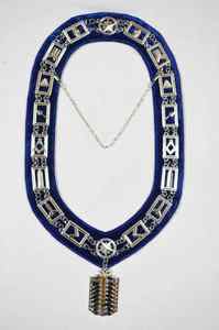 Collier de chaîne maçonnique de conception personnalisée meilleur matériau plaqué argent sur colliers de chaîne maçonniques bleus - Product Image 3