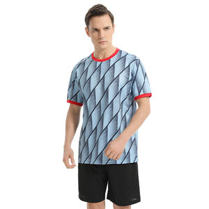 Cheap Soccer Sportswear Quick Dry Uniform Set Custom Design Blue <b>White</b> <b>Football</b> Team Jersey Set - Product Image 6