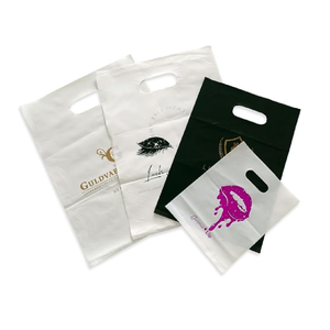 Sacs de remerciement découpés à l'emporte-pièce pour supermarché Sacs à provisions en plastique avec poignées Sacs de marchandises en plastique recyclables - Product Image 6