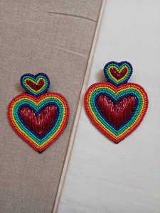 Boucles d'oreilles créoles en perles de rocaille de style bohème indien faites à la main pour femmes et filles par glowin fashion - Product Image 6