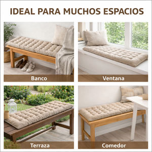 Cojín para Banco de Interior y Exterior con Funda con Cremallera, Relleno de Fibra Hueca, Almohadas Lumbares y Cojines para Asiento - Product Image 6