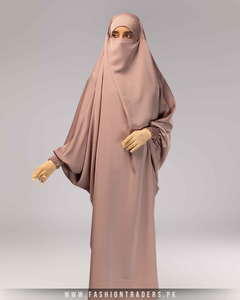 Personalizado islámico mangas fruncidas Jilbab hasta el suelo vestido al por mayor OEM tejido de poliéster transpirable desgaste modesto - Product Image 3