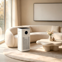 Purificador de Aire con Sensor Automático y Control Táctil, 4 Velocidades, Ambientador con Indicador Luminoso de PM2.5