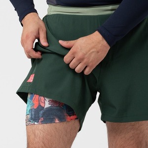 Short 2 en 1 doublé de compression sans Gi Short pour hommes Wrestling MMA BJJ Training Running Shorts Dual Layer OEM ODM Wholesale Custom Shorts - Product Image 3