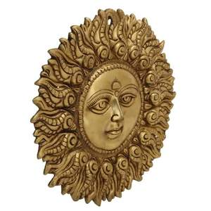 Decoración colgante de pared de cara de Sol de latón de alta calidad para el hogar, oficina, templo, decoración Fengshui Vastu, celebraciones de Diwali inspiradas - Product Image 3