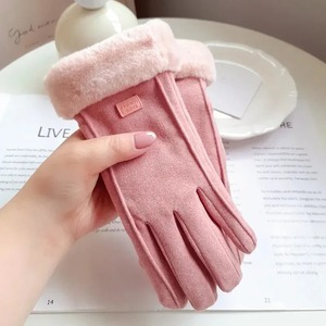 Gants d'hiver pour femmes en peluche épaisse écologiques, longueur poignet, mode, chauds, en daim, pour la conduite en plein air, écran tactile, mitaines de sport - Product Image 1