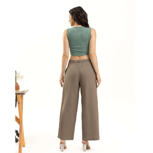 Camiseta sin mangas corta de verano a la moda para mujer Camiseta sin mangas acanalada de LICRA para informal para verano, gimnasio - Product Image 1