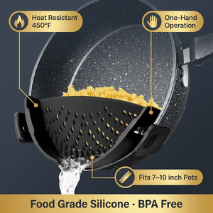 Colador <span class=keywords><strong>de</strong></span> Silicona Plegable que Ahorra Espacio, Resistente al Calor, con Clip para Olla, Colador <span class=keywords><strong>de</strong></span> Pasta <span class=keywords><strong>de</strong></span> Silicona <span class=keywords><strong>de</strong></span> Grado Alimenticio para Cocina - Product Image 1